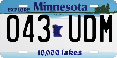MN license plate 043UDM