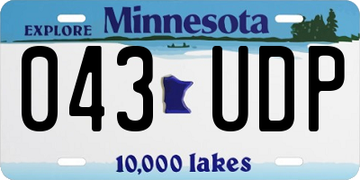 MN license plate 043UDP