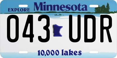 MN license plate 043UDR