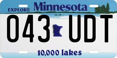 MN license plate 043UDT