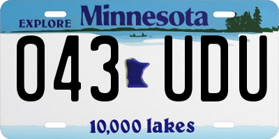 MN license plate 043UDU