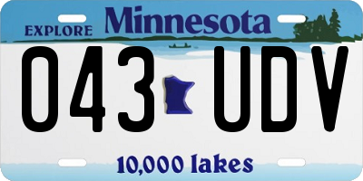 MN license plate 043UDV