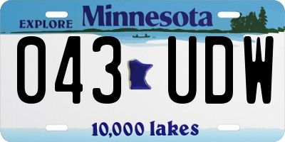 MN license plate 043UDW