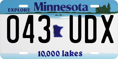 MN license plate 043UDX