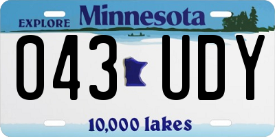 MN license plate 043UDY
