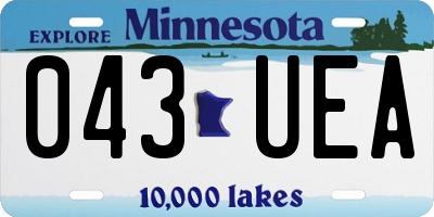 MN license plate 043UEA