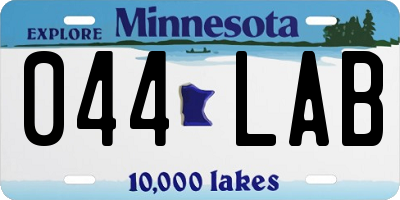 MN license plate 044LAB