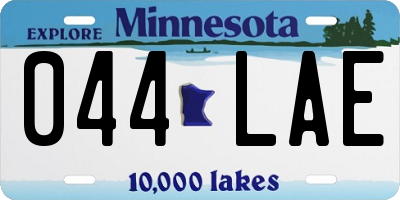 MN license plate 044LAE