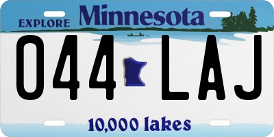 MN license plate 044LAJ