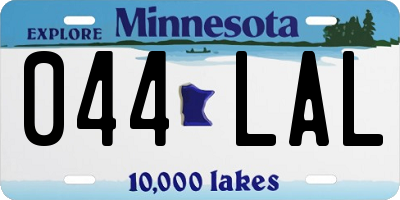 MN license plate 044LAL