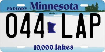 MN license plate 044LAP