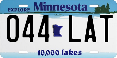 MN license plate 044LAT