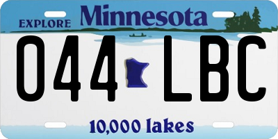 MN license plate 044LBC