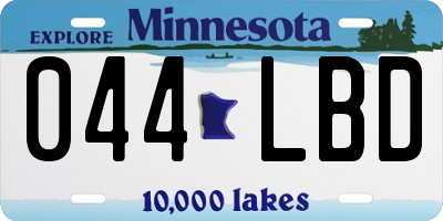 MN license plate 044LBD