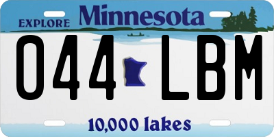 MN license plate 044LBM