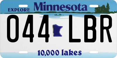 MN license plate 044LBR