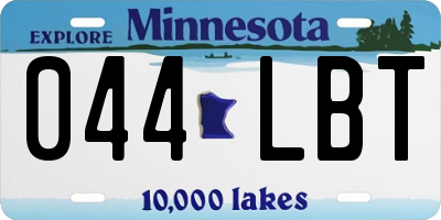 MN license plate 044LBT