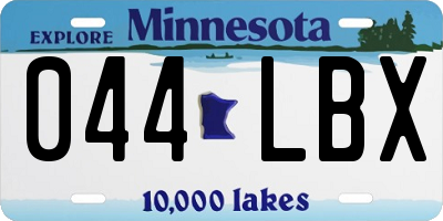 MN license plate 044LBX