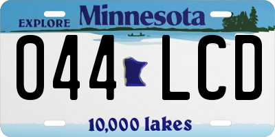 MN license plate 044LCD