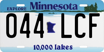MN license plate 044LCF