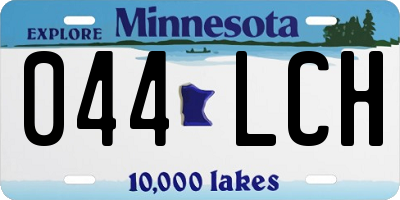 MN license plate 044LCH