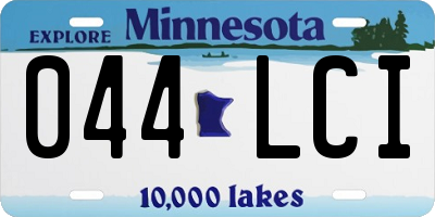 MN license plate 044LCI