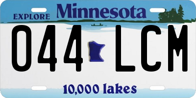 MN license plate 044LCM
