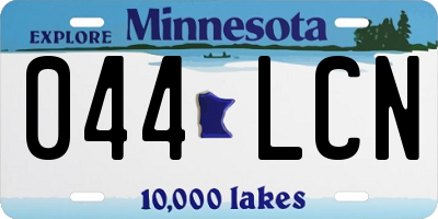 MN license plate 044LCN