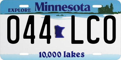 MN license plate 044LCO