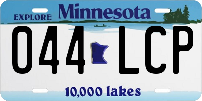 MN license plate 044LCP