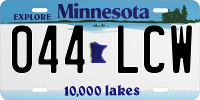 MN license plate 044LCW