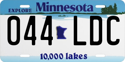 MN license plate 044LDC