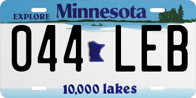MN license plate 044LEB