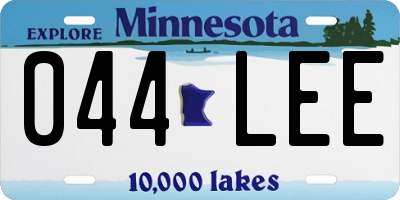 MN license plate 044LEE