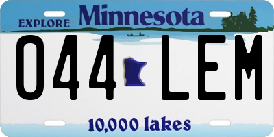 MN license plate 044LEM