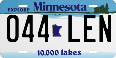 MN license plate 044LEN