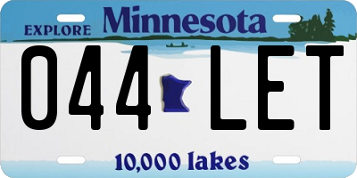 MN license plate 044LET