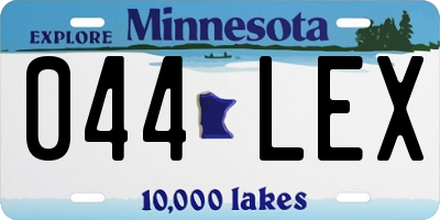 MN license plate 044LEX
