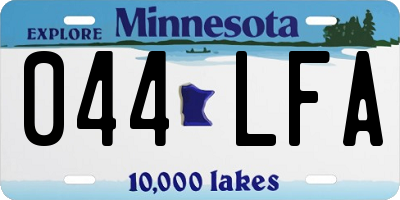 MN license plate 044LFA