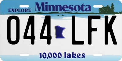 MN license plate 044LFK