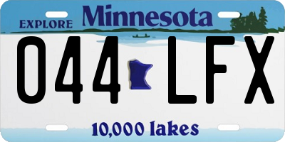 MN license plate 044LFX
