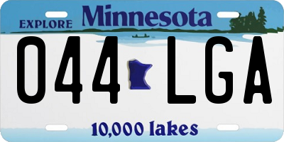 MN license plate 044LGA