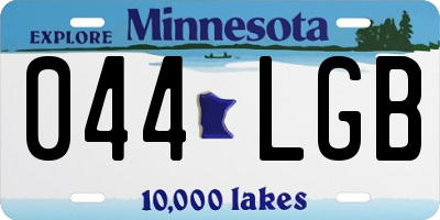 MN license plate 044LGB