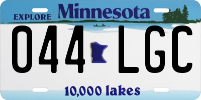 MN license plate 044LGC