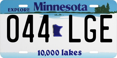 MN license plate 044LGE