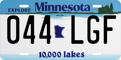 MN license plate 044LGF