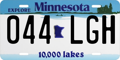 MN license plate 044LGH