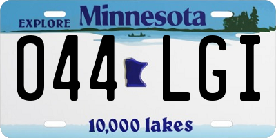 MN license plate 044LGI