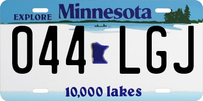 MN license plate 044LGJ