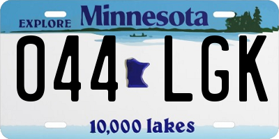 MN license plate 044LGK